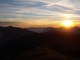 coucher de soleil sur les Alpes