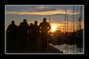 Fl�neries au coucher de soleil.